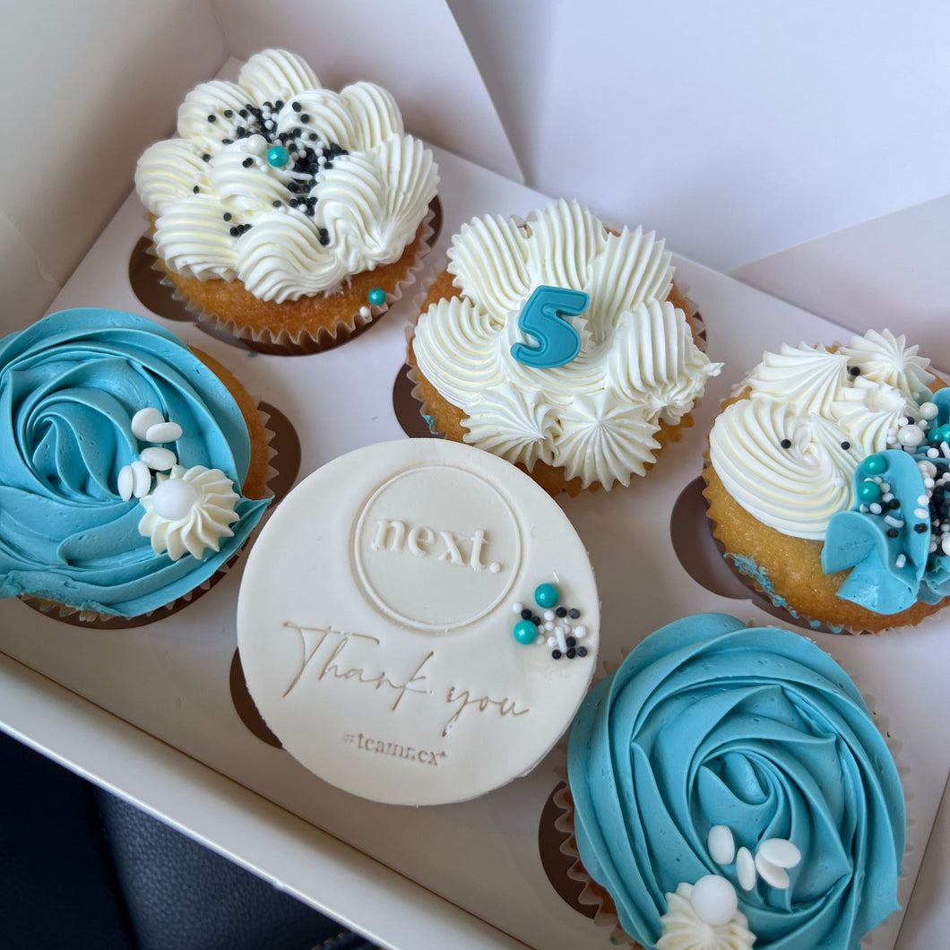 6 x Custom Corporate Cupcakes - Gift Boxed