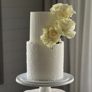 2 Tier Stucco & Flutes Cake 6" | 8" (60 pax)