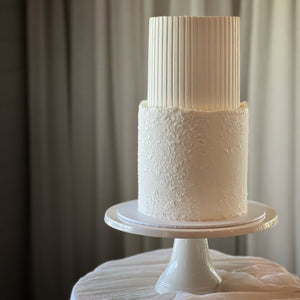 2 Tier Stucco & Flutes Cake 6" | 8" (60 pax)